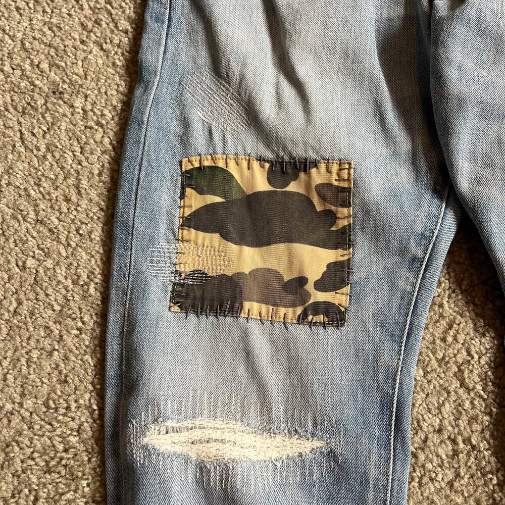 Authentic Bape 2000’s Patchwork Camo Denim Jeans … - image 2